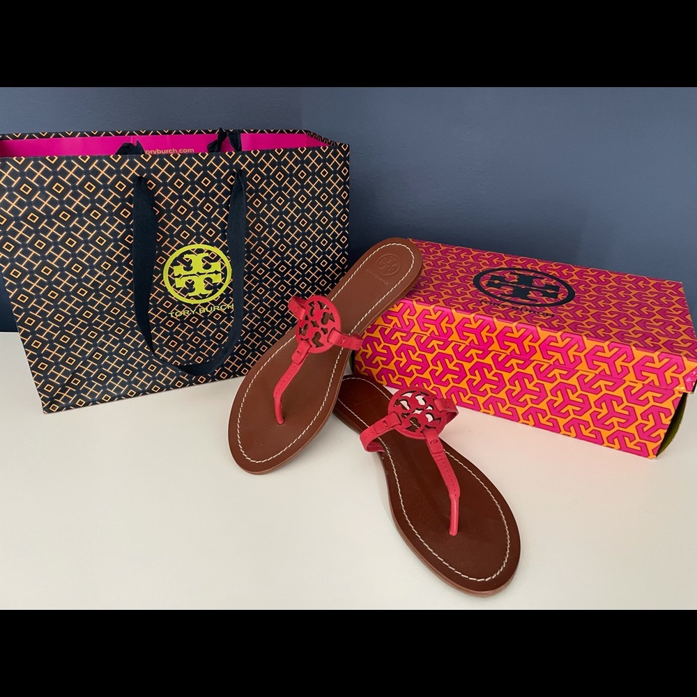 Tory Burch Gabriel Flat Thong sandals red orange